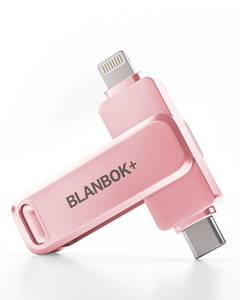 lot 14042 image: BLANBOK MFi Certified 256GB iPhone Photo Stick, USB Flash Drive for PhotoVideo Backup, High-Speed Thumb Drive Compatible for iPhoneiPadAndroidPC (Pink)