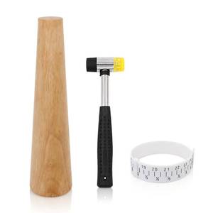 lot 14397 image: HEYMOUS Wood Bracelet Mandrel Round Plastic Wrist Sizer with Jewelers Hammer Rubber Mallet Bangle Shaper Tool Jewelry Making Tools Repair Kit