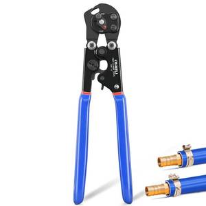 lot 14407 image: OURU 2 IN 1 Ratchet Pex Crimping Tool Pliers Cinch and Remove Combo Function Professional Pex Crimper Long Handle Pex Pinch Tool Pex Pipe Crimp Tool for 38 to 1 Stainless Steel Clamps