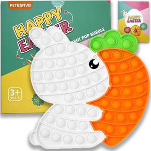lot 14415 image: Easter Bunny Poppers, Bunny Carrot Pop Bubble Fidget Sensory Toy, Puzzle Popper, Easter Gifts for Kids,Toddler, Easter Basket for Toddlers Girl, Easter Toys, Stocking Easter Basket Stuffers (White)