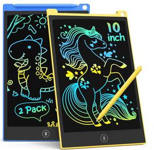lot 14424 image: TECJOE 10 Inch 2 Pack LCD Writing Tablet, Colorful Doodle Board Drawing Tablet for Kids, No Mess Toddler Travel Learning Toys, Christmas Birthday Gifts for 3 4 5 6 7 8 Year Old Boys Girls Preschooler