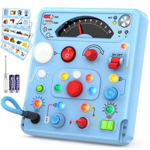 lot 14425 image: Busy Board Montessori Toys for Toddlers 1 2 3 4 Year Old with 13 LED Lights, Sensory Board Toys Educational Learning for Toddlers, Activity Toy Christmas Birthday Gifts for 1 Year Old Boys and Girls
