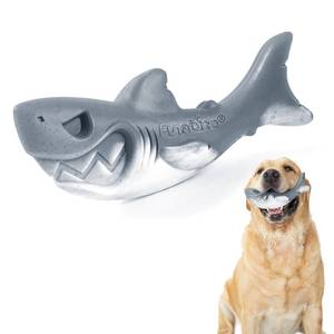 lot 14444 image: Funnbite Dog Toys for Aggressive Chewers, Shark Dog Toy with Curved Design for Easy Pick Up, Nylon Chew Toys to Keep Dogs Busy for Hours for Medium, Large Dogs (25-80 lbs)