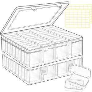 lot 14469 image: FEDESERN 82pcs Bead storage containers, bead organizer boxes and craft storage boxes for bracelet making DIY jewelry craft nails, bracelets, jewelry, diamonds, clay beads, screws 2.09x1.57x0.8Inch