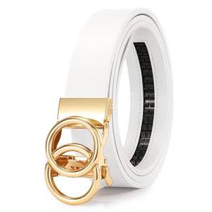 lot 14481 image: SUOSDEY Womens Ratchet Leather Belt for Jeans Dress Pants Ladies Adjustable No Holes Belt with Automatic Sliding Buckle,1.2