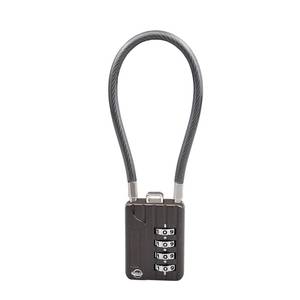 lot 14493 image: SISAV 4 Digit Cable Combination Lock 12 inches Bold Cable for School Gym Locker,Helmet,Filing Cabinets,Toolbox,Luggage Suitcase,knapsack,Gun Black 1Pack