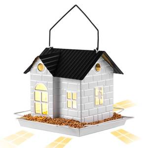lot 19591 image: YKNTGIAO Solar Bird Feeder for Outdoors Hanging, Squirrel Proof Bird Feeders, Metal Solar Bird Feeder House, Wild Bird Feeders for Finch Cardinal Chickadee, Large Capacity, Durable & Weatherproof