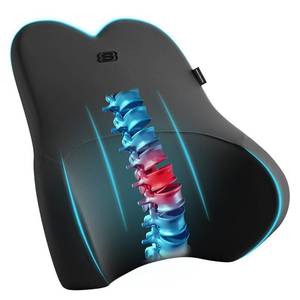 lot 19605 image: Skechers Air-Cooled & Memory Foam Lumbar Pillow,Lumbar Support Pillow for Office,Chair Lower Back Pain Relief Lumbar Pillow,Ergonomic Design Back Support Pillow for Office Chair,Car,Home,Travel,Black