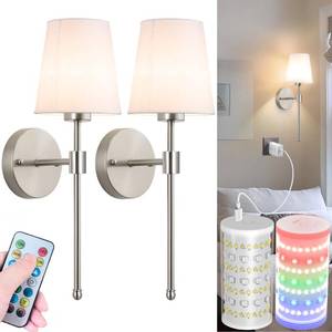lot 19626 image: Battery Operated Wall Sconces Set Of 2, Wireless Battery Wall Light With 10000mAh RGB Rechargeable Magnetic Bulb, Rechargeable Wall Sconce With Remote Control For Bedroom, No Electrician Required