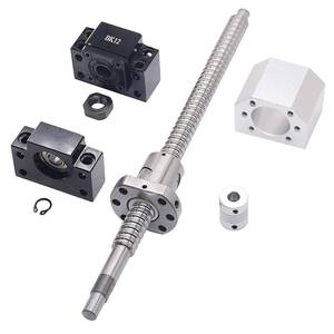 lot 19645 image: SFU1605 Ball Screw Set, RM1605 Ball Screw with Metal Ball Screw Nut and Set BKBF12 for CNC Machine,Diameter 16mm,5mm Lead (Diameter 16mm, 400mm)