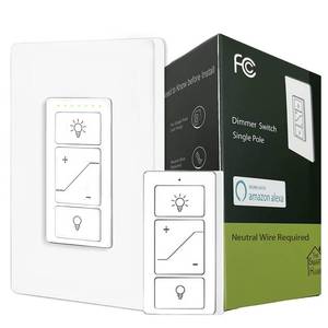 lot 20322 image: Nexete Smart Wall Dimmer Switch,Single Pole Wired Dimmer with a Wireless Remote,No Wiring DIY Wireless 3-Way Dimmer,Dimming Remote & Voice Control,Bluetooth Work with Amazon Alexa Only