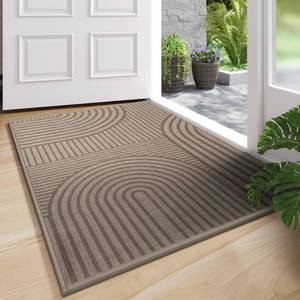 lot 20335 image: QiCaiJia Front Door Mat 24x35, Absorbent Dirt Resist Washable Non Slip Low-Profile Indoor Doormat, Easy Clean Welcome Entryway Door Mats, Brown