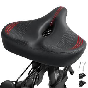 lot 20338 image: Oversized Bike Seat Cushion for Peloton Bike & Bike, Comfort Bicycle Seat Replacement for Men & Women, Extra Wide Bike Saddle Compatible with Peloton, Echelon, Exercise, Electric, Cruiser Bikes