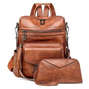 lot 20342 image: garaplight PU Leather Backpack Purse for Women  Anti-theft Ladies Shoulder Bag Handbag Suitable for Work, Travel, and Daily Use (Brown)