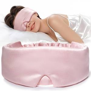 lot 20346 image: LitBear Silk Sleep Mask for Women, Adjustable 100% Mulberry Silk Sleeping Eye Mask for Side Sleeper, Total Blackout Eye Cover for All Night Sleep, Travel, Office, or Napping (Pink)