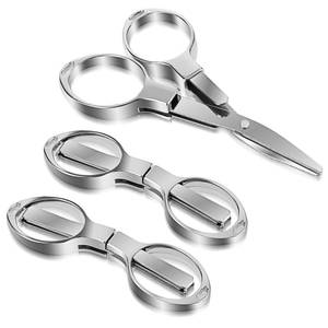 lot 20347 image: 2 Pcs Nursing Scissors Folding Scissors, Portable Stainless Steel Retractable Scissor Telescopic Cutter, Safety Pocket Badge Small Scissor for Home Office Travel Craft Sewing