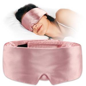lot 20374 image: Umisleep Soft Sleep Mask, Blackout Eye Mask for Side Sleepers, Comfortable Sleep Mask for Women Men, Satin Eye Masks for Sleep with Wide Band, Smooth Sleeping Mask, Blindfold, Pink