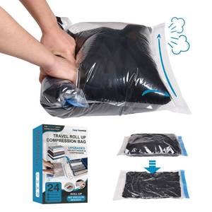 lot 20417 image: Cozy Essential Compression Bags for Travel - Travel Essentials - 24 Pack Space Saver Bags - No Vacuum Needed - Compression Packing Bags for Cruise Accessories