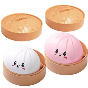 lot 20433 image: 2 Pcs Dumpling Squishy, Mystery Squishy Dumpling Box, Fidget Toys Adults & Teens & Kids, Stocking Stuffers, Sensory Stress Squeeze Toys for Stress Relief (Whitepink)