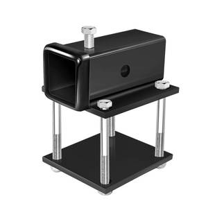 lot 20443 image: 2 Inch Black RV Bumper Receiver Adapter Fits 4 x 4 Continuous Welded Steel Bumpers, Compatible with Camper, RV Bumper Bike Rack Cargo Travel Carrier Mount