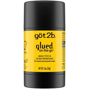 lot 20454 image: got2b glued on-the-go wax stick, 1.8oz, sleek and slick styles, style your hair without the crunch, helps control frizz