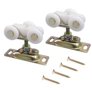 lot 20461 image: 34 Inch Sliding Pocket Door Rollers Assembly, Sliding Door Wheels Replacement Part with Top Hanger for Johnson Part Hardware Kit, Sliding Door Hardware Kits for Bypass, Closet Doors