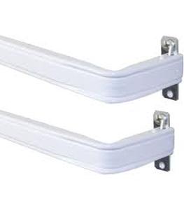 lot 2312 image: Yafa Home Fashion Heavy Duty Single Standard Adjustable Curtain Rod Hardware Included, Projection distance from the wall 2.5 inches(White, 26-48)