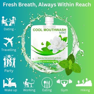 lot 12340 image: Cool Mouthwash Pocket-Sized Travel Pack (Only Two)