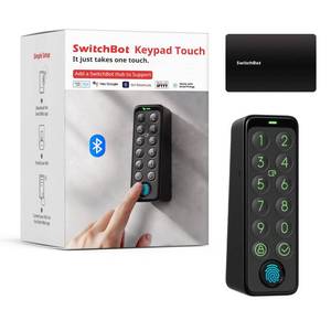 lot 1015 image: SwitchBot Fingerprint Smart Lock for Existing Deadbolt with Keypad and Hub Mini �� Keyless Entry, Password & NFC Card, Auto-Lock, App Control, Alexa Siri Google Compatible