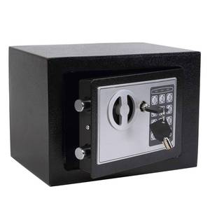 lot 1023 image: Yuanshikj Safe Box with Electronic Keypad, Small Hidden Steel Security Lock Box with Key, 0.23 Cubic Feet, 9.05 W x 6.69 D x 6.69 H, for Jewelry Gun Cash Use Storage money (BLACK)
