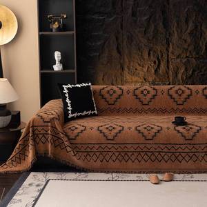 lot 1029 image: VClife Bohemian Sofa Covers Chenille Couch Cover for Sectional Couch, Soft Non Slip Couch Covers for 3 Cushion Sofa Breathable Sofa Furniture Protector Slip Cover for Couch, Pumpkin, 71X150