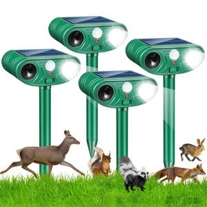 lot 1040 image: 2026 Sonic Fortress Pro Deer Repellent Devices, Racoon Repellent Outdoor Squirrel Fortress Pro Animal Repeller IP65 Cat Deterrent with Motion Sensor&Flash Light to Scare Dog Out of Garden Yard(4Pack)