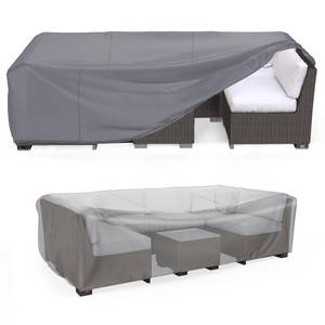 lot 1063 image: Mrrihand Heavy Duty Patio Furniture Covers, Outdoor Furniture Covers Waterproof Sectional Sofa Set, Patio Table and Chair Set Cover 98 L�78 W�30 H,Grey