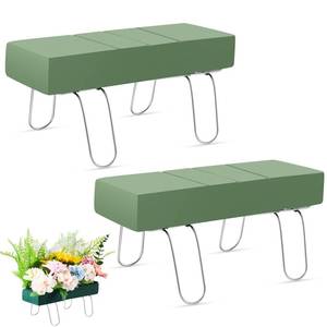 lot 1069 image: 2 Pcs Headstone Flower Saddle Memorial Day Grave Saddles for Headstones 12 x 11 Inch Galvanized Gravestone Saddle Cemetery Headstone Saddles with Floral Foam for Cemetery Floral Holder Arrangements