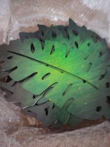 lot 1970 image: Wooden palm leaf wall decoration