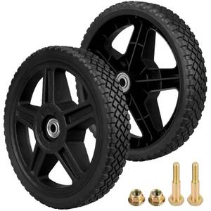 lot 1971 image: Refitial 2 Pack 10 Lawn Mower Wheels, Push Mower Wheel kits Includes Bolts & Nuts, Fit Standard Pressure Washer, Garden Cart, Air Compressor, Wheelbarrow, Handtruck, Generator Wheel, Lawn Tractors