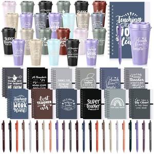 lot 1979 image: LemonRoad 72 Pcs Teacher Appreciation Gifts Bulk Thank You Teachers Set 16 oz Plastic Coffee Cup with Lid Straw Notebook and Pen 2026 Graduation Gift for Mentor Counselor (Thanks Teacher,Morandi)