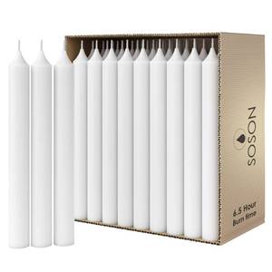lot 1986 image: Simply Soson White Household Candles 7 inch Dinner Candlesticks, Set of 45 Bulk Pack, 6 Hours Clean Burning, Shabbat Dinner Candles, Dripless, Emergency Candle,