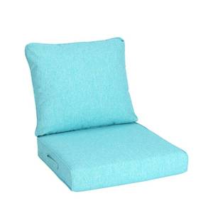 lot 1994 image: Aoodor 21 x 21 Patio Deep Seat Cushion Set, Water Resistant & Fade Resistant Outdoor Furniture Cushions with Adjustable Straps for Patio, Deck, Garden, Teal