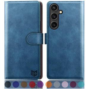 lot 2056 image: SUANPOT Compatible with Samsung Galaxy S25 Wallet case with RFID Blocking Credit Card Holder,Flip Book PU Leather Protective Cover Women Men for Samsung S25 Phone case Sky Blue