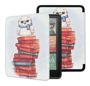 lot 2060 image: Case for 7 Kindle Paperwhite 12th Gen and Kindle Colorsoft Signature Edition (2024 Release), PU Leather Protective Cover, Auto Sleep Wake and Hand Strap Feature, Magic Cute Owl
