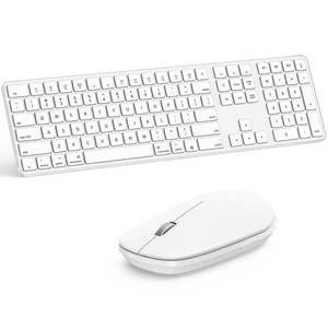 lot 2061 image: Bluetooth Keyboard and Mouse for Mac,OMOTON Wireless Multi-Device Keyboard with Numeric Keypad, Keyboard and Mouse Combo Compatible with MacBook ProAir, iMac, iMac Pro, Mac mini, Mac Pro (White)