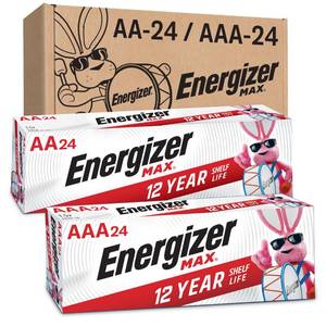 lot 2071 image: Energizer AA and AAA Batteries, 48 Count, Combo Pack Contains 24 Max Double A and 24 Max Triple A Batteries