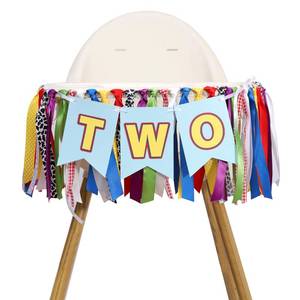 lot 2360 image: Toy 1st Birthday High Chair Banner - Western Cowboy Fabric Wreath, For Both Boys And Girls, Western Cowboy Theme 2nd Birthday Party Decoration, Baby Boy Photo Prop (2nd Banner)