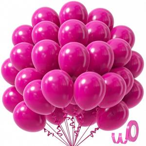 lot 2362 image: Awenztech Hot Pink Balloons 12 inch, Hot Pink Latex Balloons 50pcs Party Balloons for Wedding Engagement Bridal Bachelorette Tropical Birthday Party Decorations