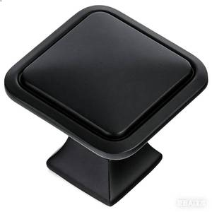 lot 2365 image: homdiy 10 Pack Black Cabinet Knobs, Solid Heavy-Duty Zinc Alloy Drawer Knobs, Matte Black Kitchen Hardware, Modern Square Dresser Pulls