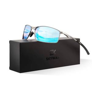 lot 2383 image: SKYWAY Polarized Sunglasses Men Women,Metal Frame UV400 Protection Sun Glasses for Driving Fishing Hiking Sports(Silver FrameBlue Lens)