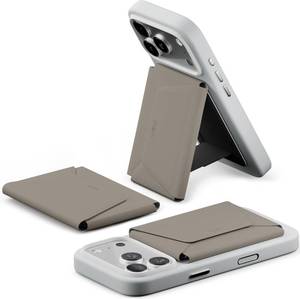 lot 2388 image: MOFT Magsafe Wallet, 8-Card Holder, Magnetic Phone Stand with Pull to Access Design, RFID Blocking, Angle Adjustment & MOVAS Minimalist Snap Field Wallet for Men Travel Essentials, Taupe