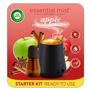 lot 2390 image: Air Wick Essential Mist Starter Kit (Diffuser  Refill), Apple Cinnamon, Fall scent, Fall spray, Essential Oils Diffuser, Air Freshener