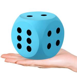 lot 2400 image: Shappy 3 Inches Foam Dice Fun Filled Large Educational Toy Kawaii Giant Decorative Eva Foam Jumbo Dice Big Square Building Blocks for Board Game Nights Learning Sessions(Sky Blue,1 Pc)